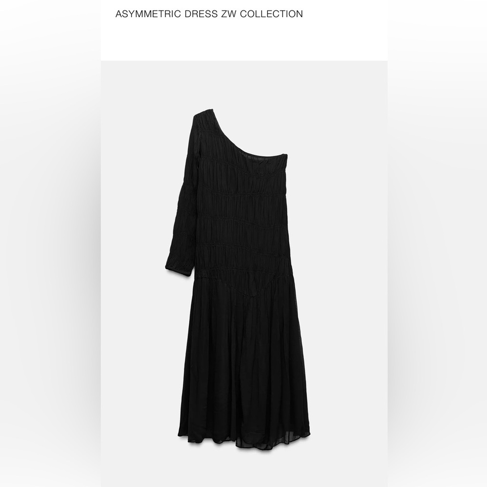 Zara ZW Collection Asymmetric Black Dress Size X Large NWT!. stunning